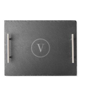 Nordstrom Monogram Slate Grey Serving Tray